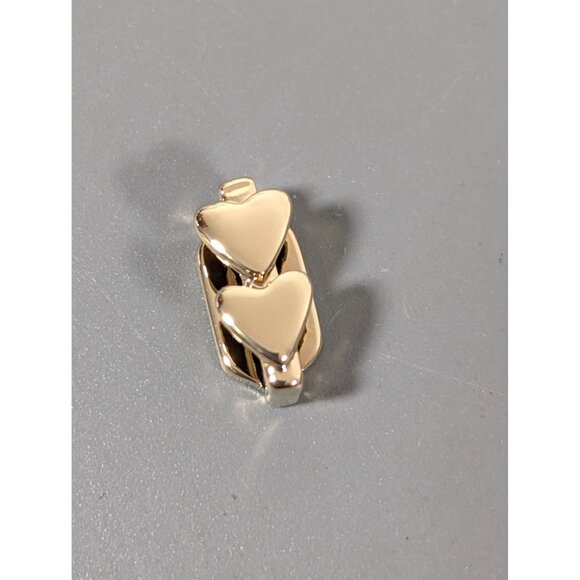 Keep Collective Double Heart Bar Gold Tone Slide Charm NEW - Picture 1 of 5